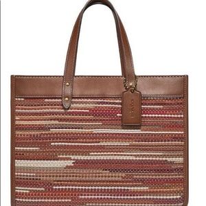 Coach Field Tote 30 with Upwoven Leather - Saddle
